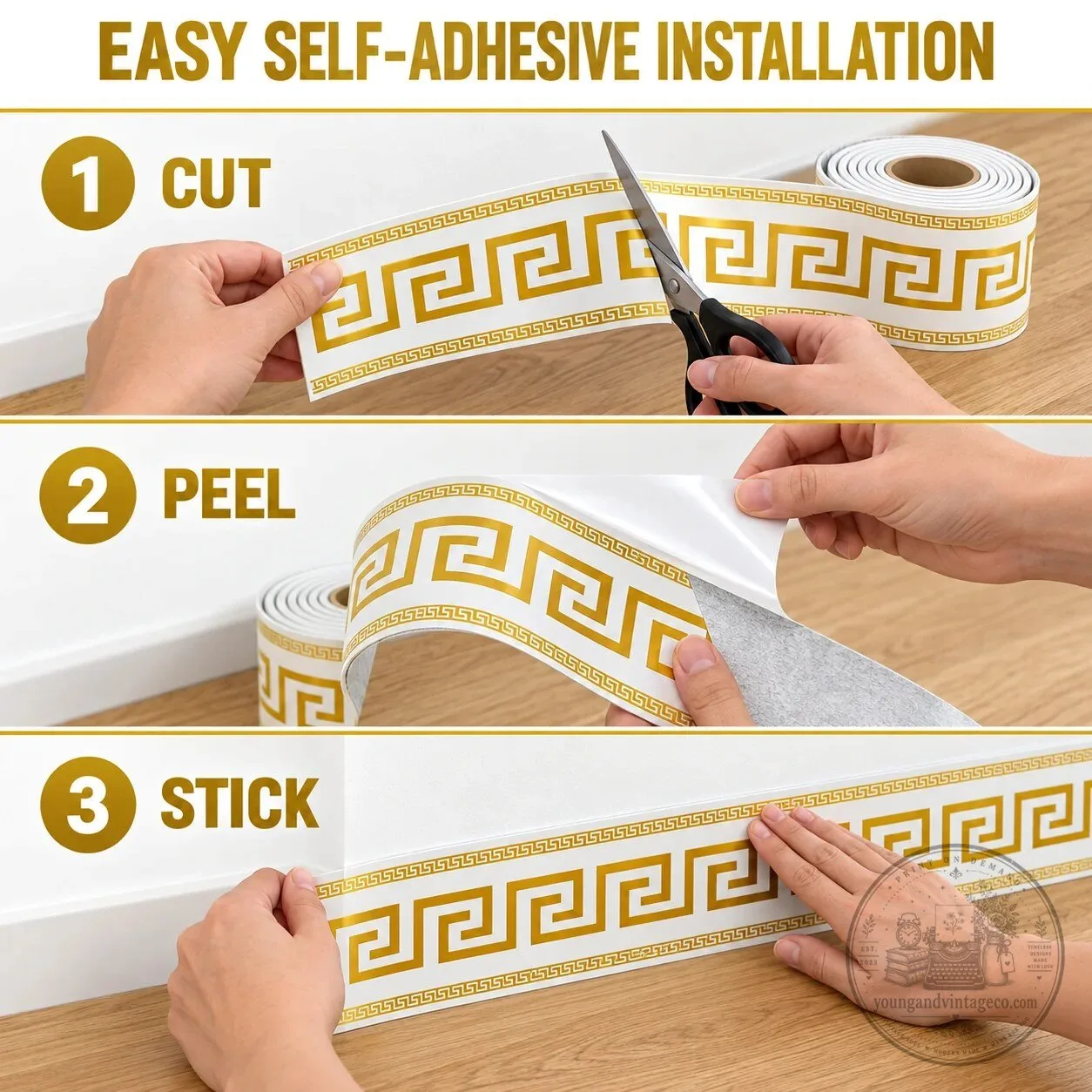 Self-Adhesive Skirting Board Border Sticker Wall Edge Trim Strip 18 Self-Adhesive Skirting Board Border Sticker Wall Edge Trim Strip