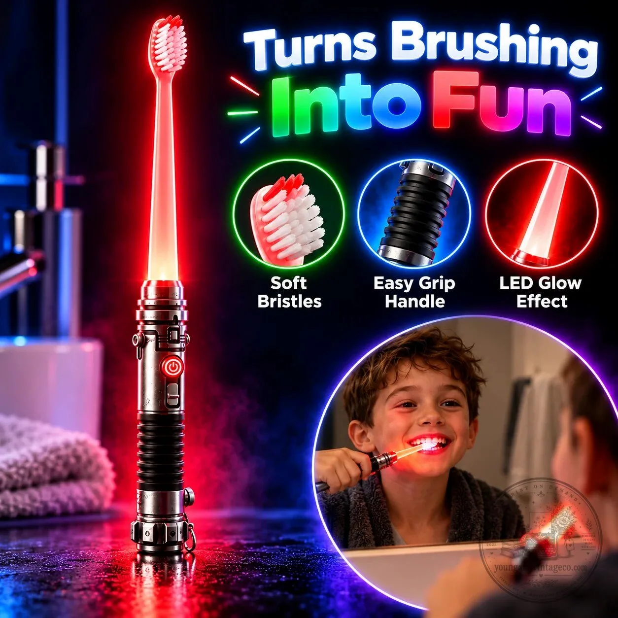 Four Glow Colors Light Up Toothbrush with Green Blue Red Purple LED Lights 13 Four Glow Colors Light Up Toothbrush with Green Blue Red Purple LED Lights