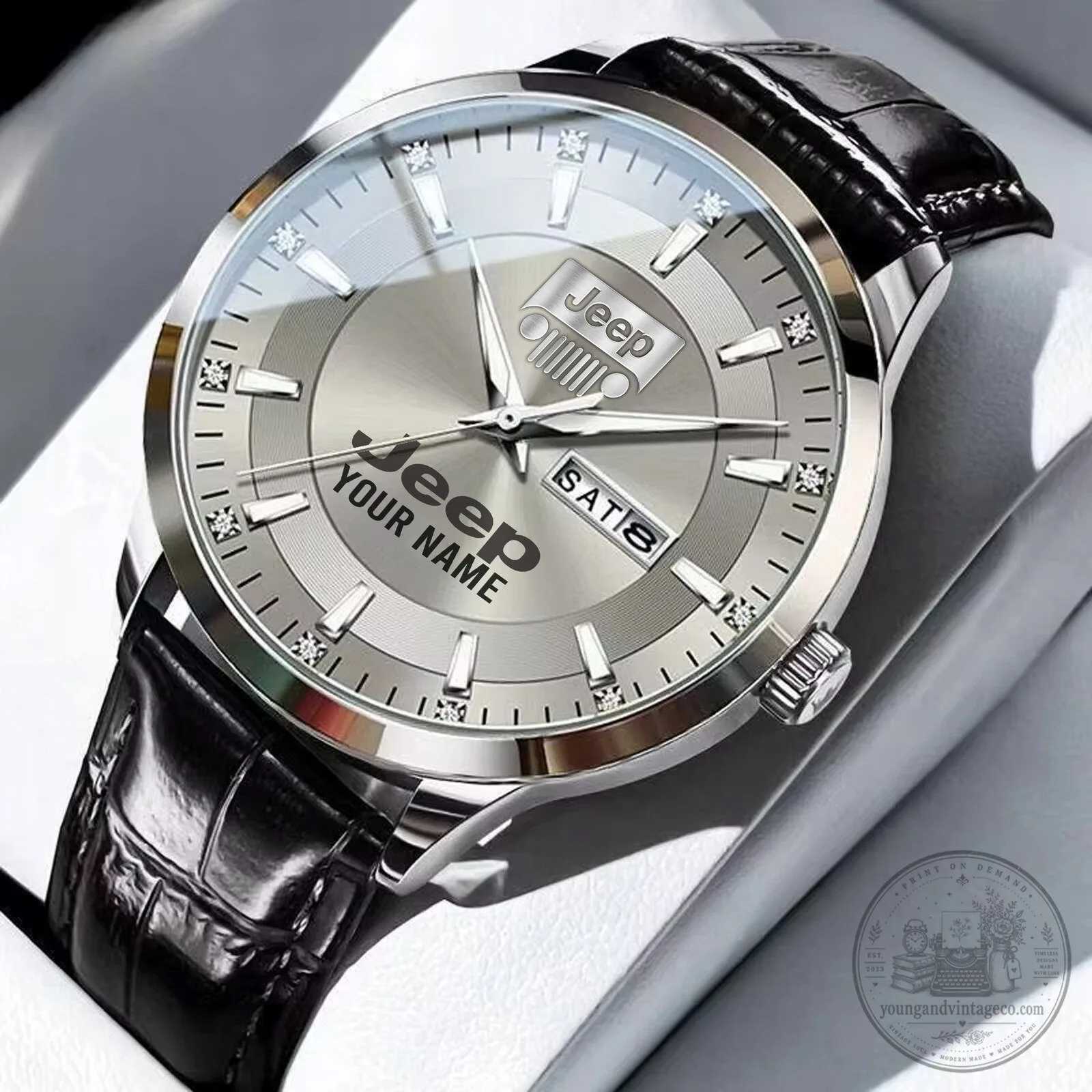 Jeep Custom Name Elegant Fashion Design Silver Stainless Steel Watch 9 Jeep Custom Name Elegant Fashion Design Silver Stainless Steel Watch