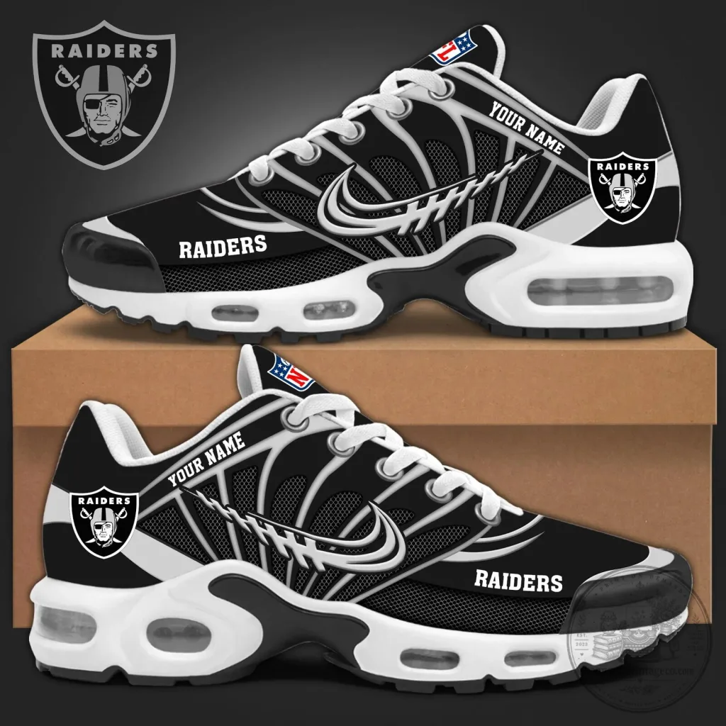 Las Vegas Raiders Football Team Custom Name Air Max Style Shoes Las Vegas Raiders Football Team Custom Name Air Max Style Shoes