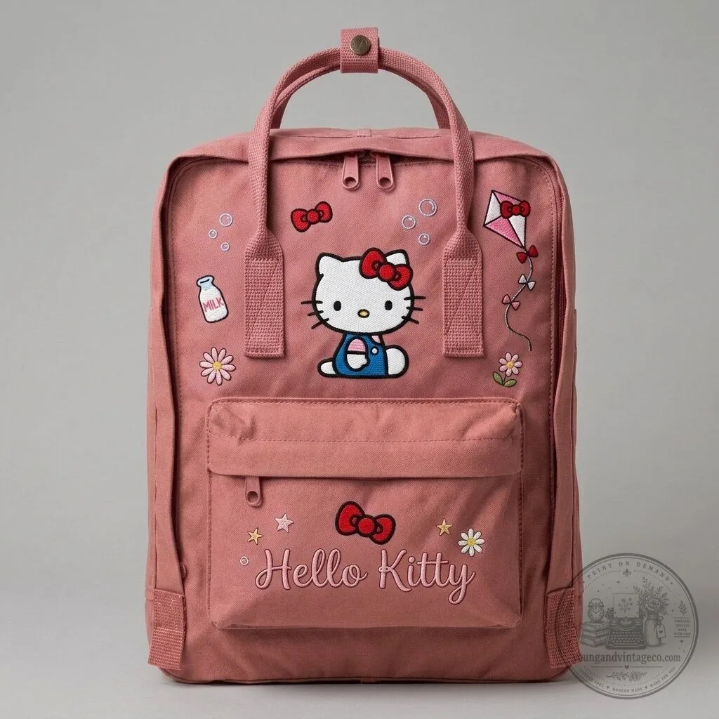 Hello Kitty Embroidered Kawaii Character Backpack for School and Travel 9 Hello Kitty Embroidered Kawaii Character Backpack for School and Travel