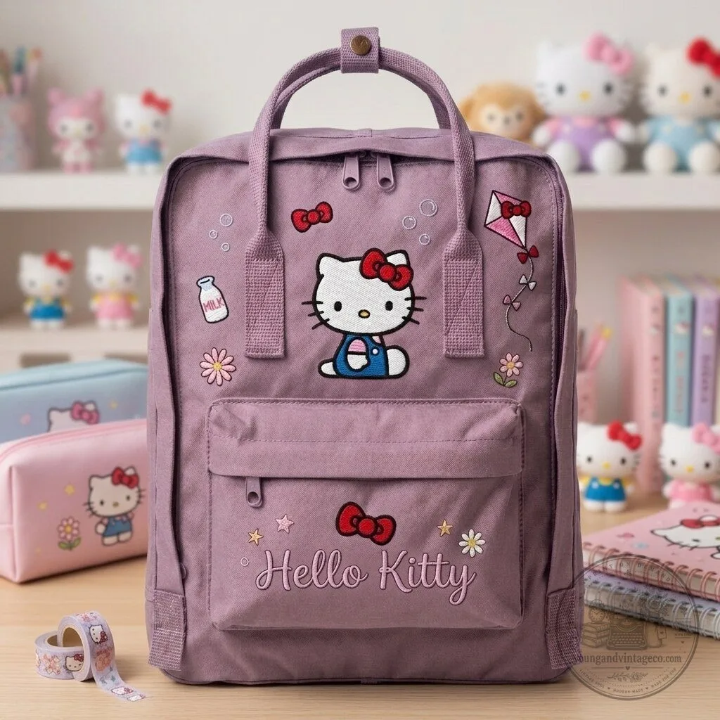 Hello Kitty Embroidered Kawaii Character Backpack for School and Travel 10 Hello Kitty Embroidered Kawaii Character Backpack for School and Travel
