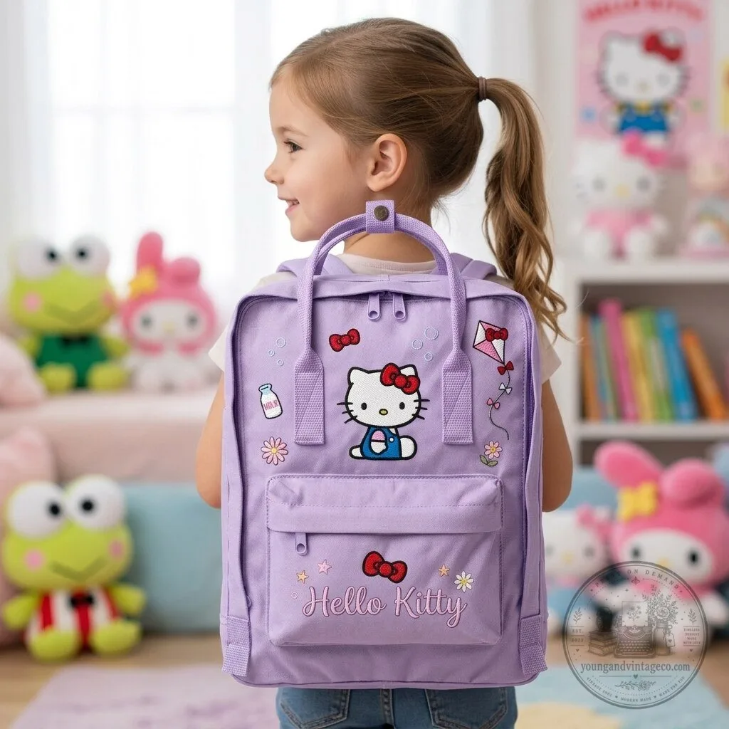Hello Kitty Embroidered Kawaii Character Backpack for School and Travel 11 Hello Kitty Embroidered Kawaii Character Backpack for School and Travel