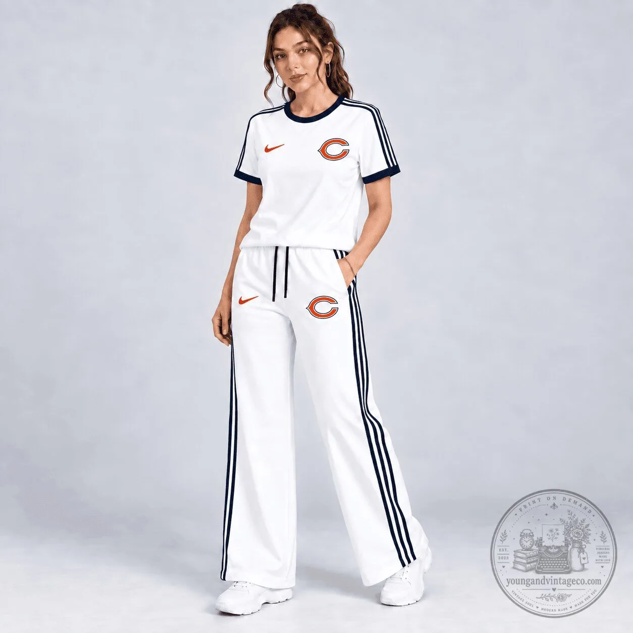 Chicago Bears Shirt and Pants Set for Women, Casual NFL Fan Apparel