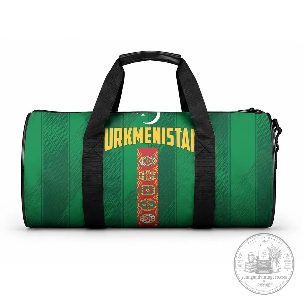 Turkmenistan Flag Design Duffle Bag Happy Independence Day Travel Gym Bag