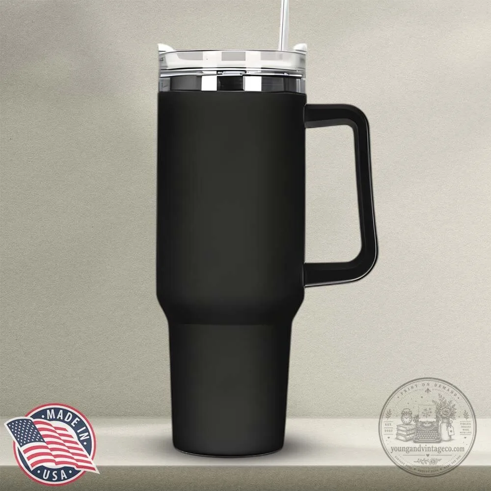 Personalized Custom Text Design Insulated Stainless Steel Tumbler with Handle 7 Personalized Custom Text Design Insulated Stainless Steel Tumbler with Handle
