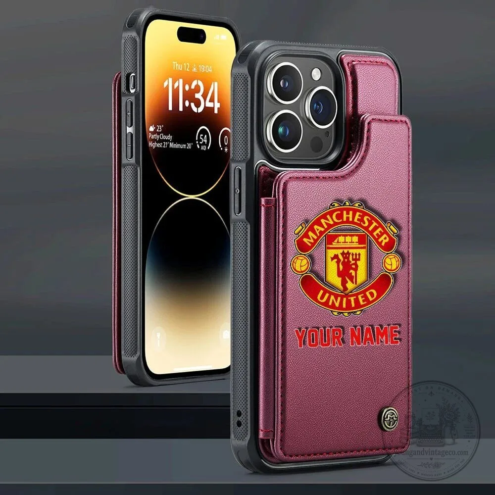 Manchester United Personalized Name Leather Flip Wallet Phone Case 14 Manchester United Personalized Name Leather Flip Wallet Phone Case