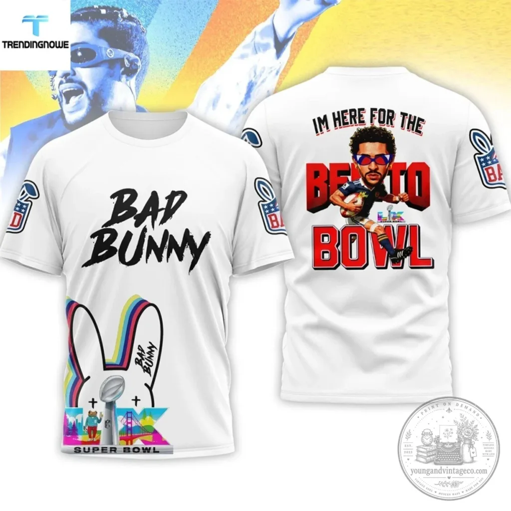 Super Bowl 2024 Bad Bunny Benito Bowl Football Fan T-Shirt 39 Super Bowl 2024 Bad Bunny Benito Bowl Football Fan T-Shirt