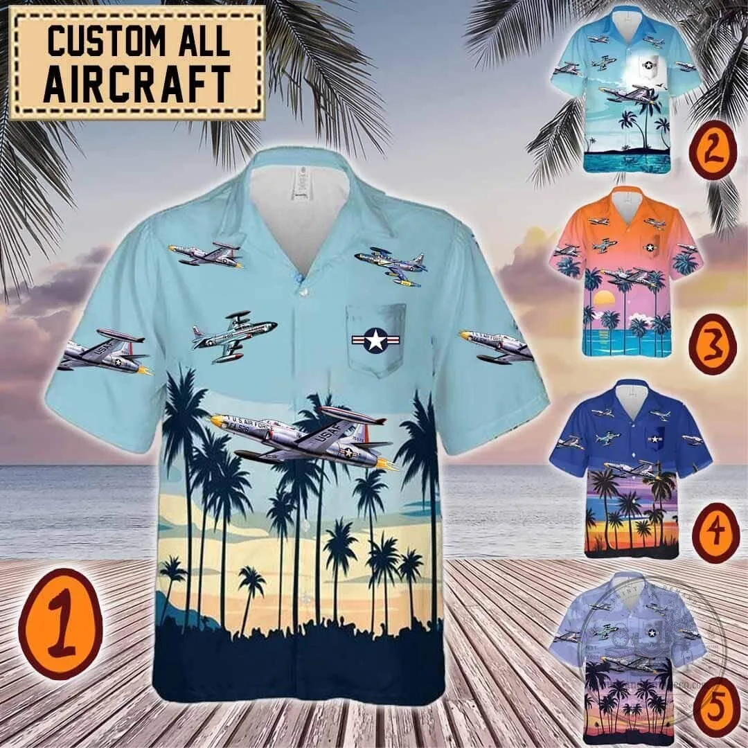 F-94 Starfire Jet Fighter Aircraft Hawaiian Shirt 1 F-94 Starfire Jet Fighter Aircraft Hawaiian Shirt