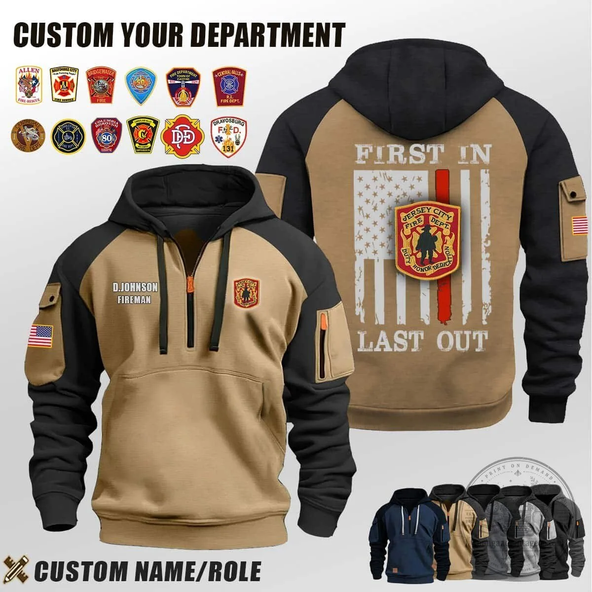 New Jersey Fire Department First In Last Out Firefighter Hoodie 4 New Jersey Fire Department First In Last Out Firefighter Hoodie
