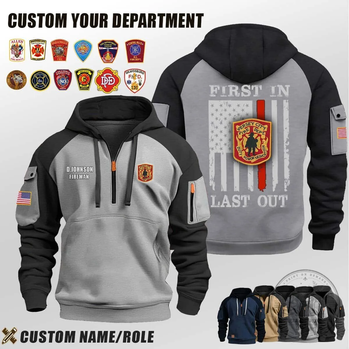 New Jersey Fire Department First In Last Out Firefighter Hoodie 5 New Jersey Fire Department First In Last Out Firefighter Hoodie