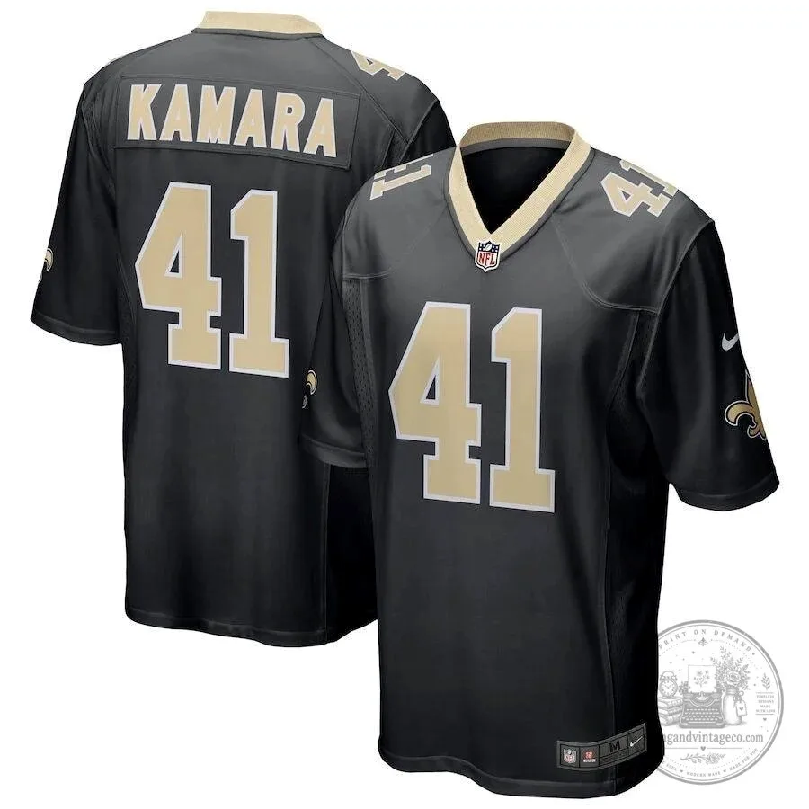 New Orleans Saints Black Jersey for Alvin Kamara - Football Apparel