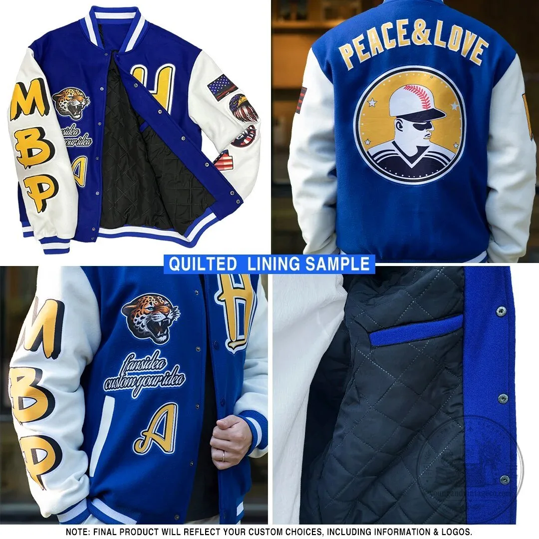 Custom Black Gray White Bull Scratch Bomber Full-Snap Varsity Letterman Hoodie Jacket 8 Custom Black Gray White Bull Scratch Bomber Full-Snap Varsity Letterman Hoodie Jacket