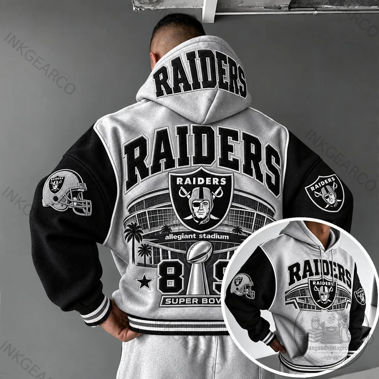 Las Vegas Raiders Allegiant Stadium Super Bowl Football Team Hoodie 1 Las Vegas Raiders Allegiant Stadium Super Bowl Football Team Hoodie