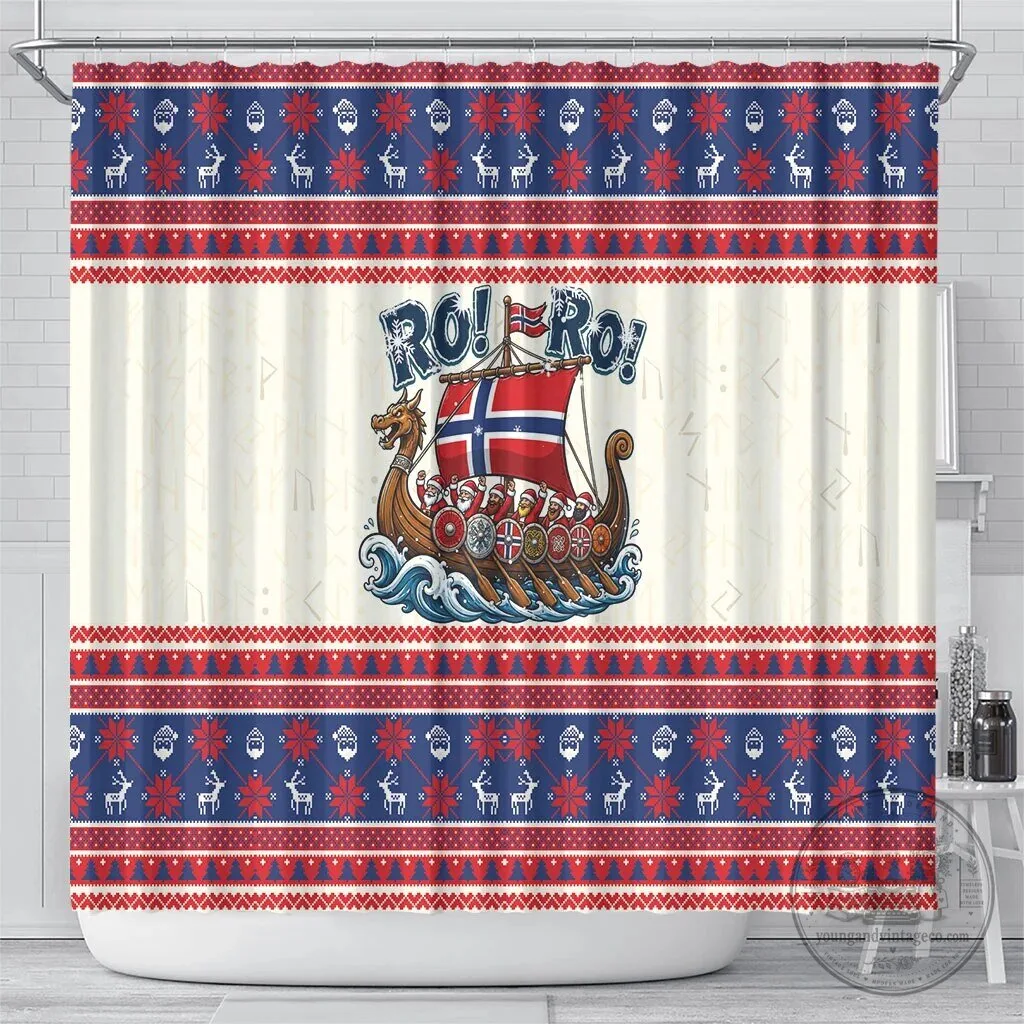 Norway Christmas Ro Ro Viking Santa Claus Holiday Bathroom Shower Curtain 6 Norway Christmas Ro Ro Viking Santa Claus Holiday Bathroom Shower Curtain