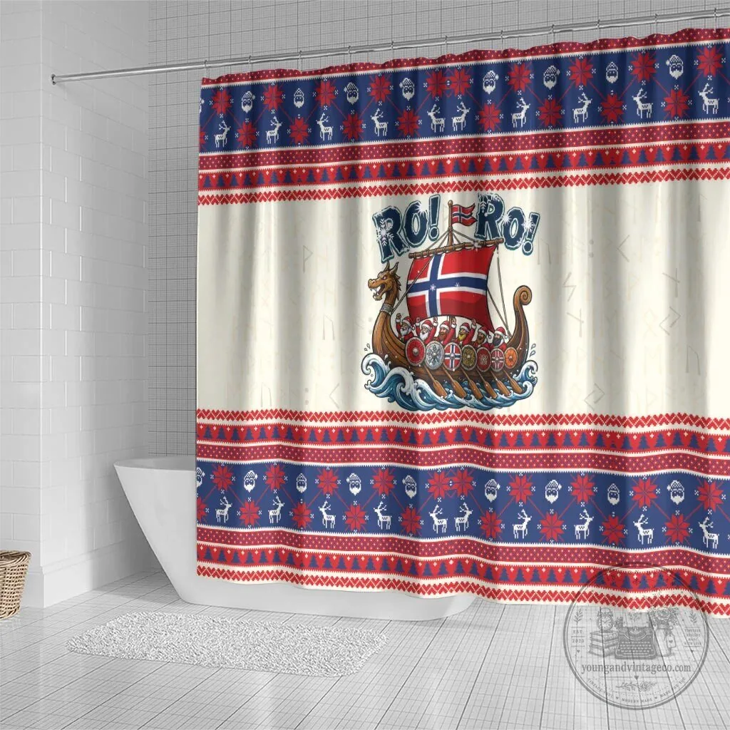Norway Christmas Ro Ro Viking Santa Claus Holiday Bathroom Shower Curtain 7 Norway Christmas Ro Ro Viking Santa Claus Holiday Bathroom Shower Curtain