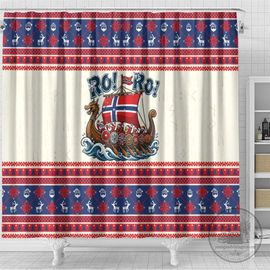 Norway Christmas Ro Ro Viking Santa Claus Holiday Bathroom Shower Curtain 9 Norway Christmas Ro Ro Viking Santa Claus Holiday Bathroom Shower Curtain